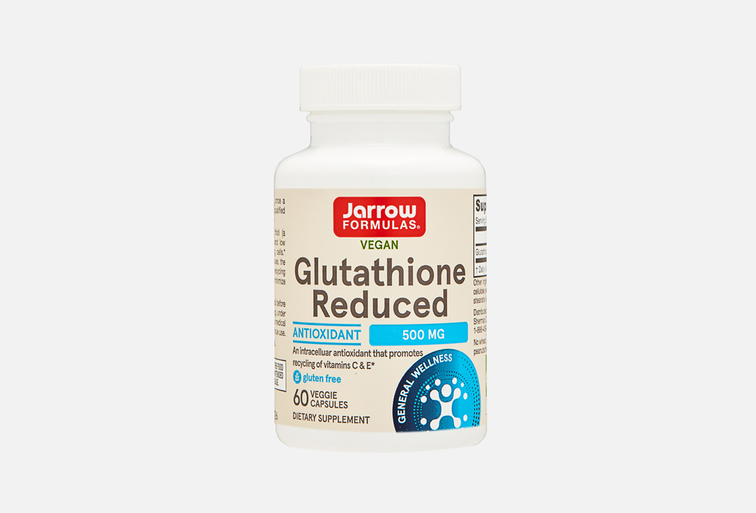 Антиоксидантный комплекс на основе Глутатиона JARROW FORMULAS Glutathione Reduced 500 mg 60 шт комплекс для мозговой активности и улучшения памяти jarrow formulas ps100 100 mg 60 шт