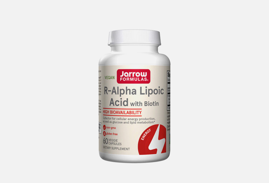 

Антиоксидантный комплекс JARROW FORMULAS, R-Alpha Lipoic Acid + Biotin 60 шт