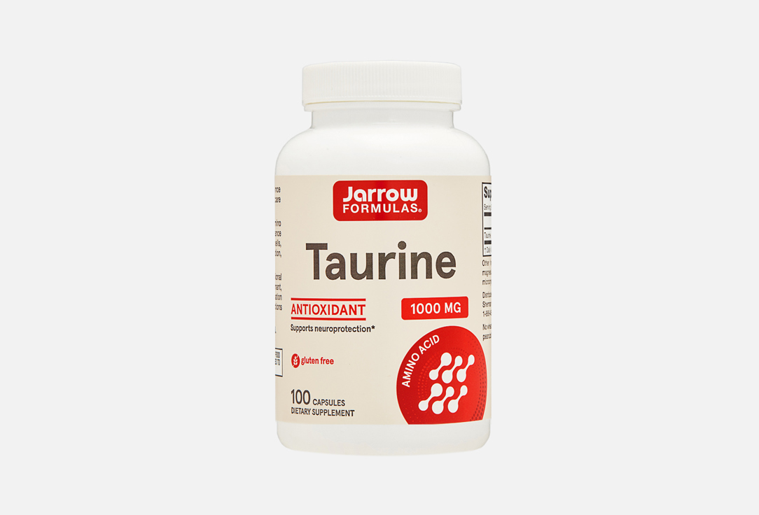 БИОЛОГИЧЕСКИ АКТИВНАЯ ДОБАВКА JARROW FORMULAS Taurine 1000 mg 100 шт jarrow formulas биотин 5000 мкг 100 вегетарианских капсул