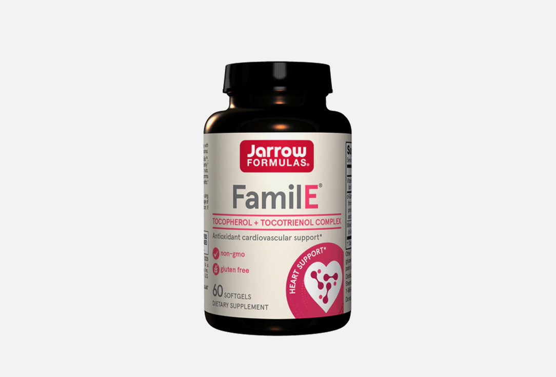 Витамин E, Комплекс токоферолов JARROW FORMULAS Famil-E 60 шт nmn никотинамид мононуклеотид jarrow formulas 60 таблеток