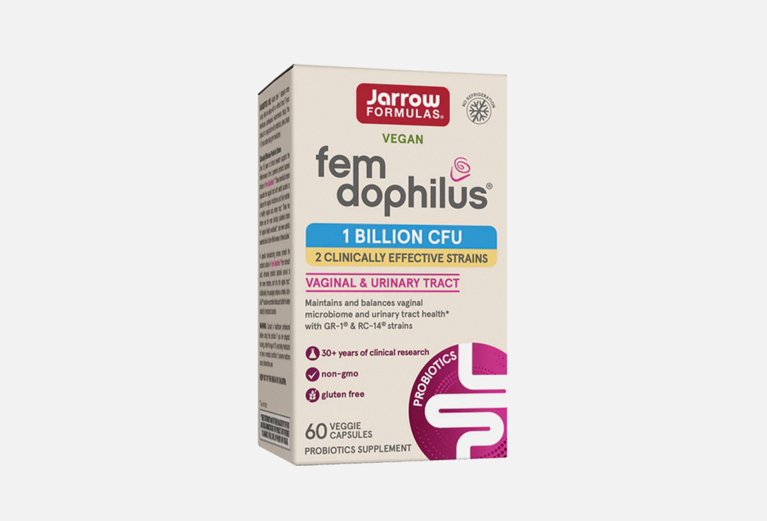Пробиотики для женского здоровья JARROW FORMULAS Fem Dophilus 60 шт масло криля jarrow formulas 60 капсул