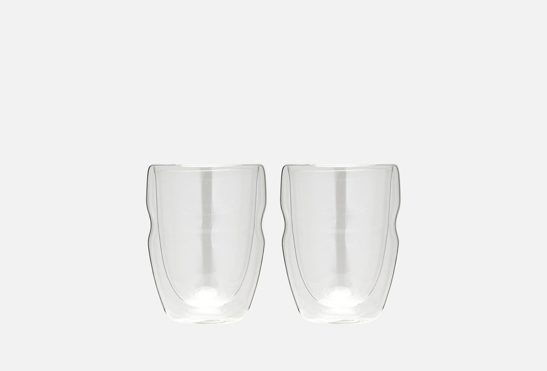набор стаканов amoroso 2шт 440мл Набор стеклянных стаканов OLAFF С двойными стенками 400 мл