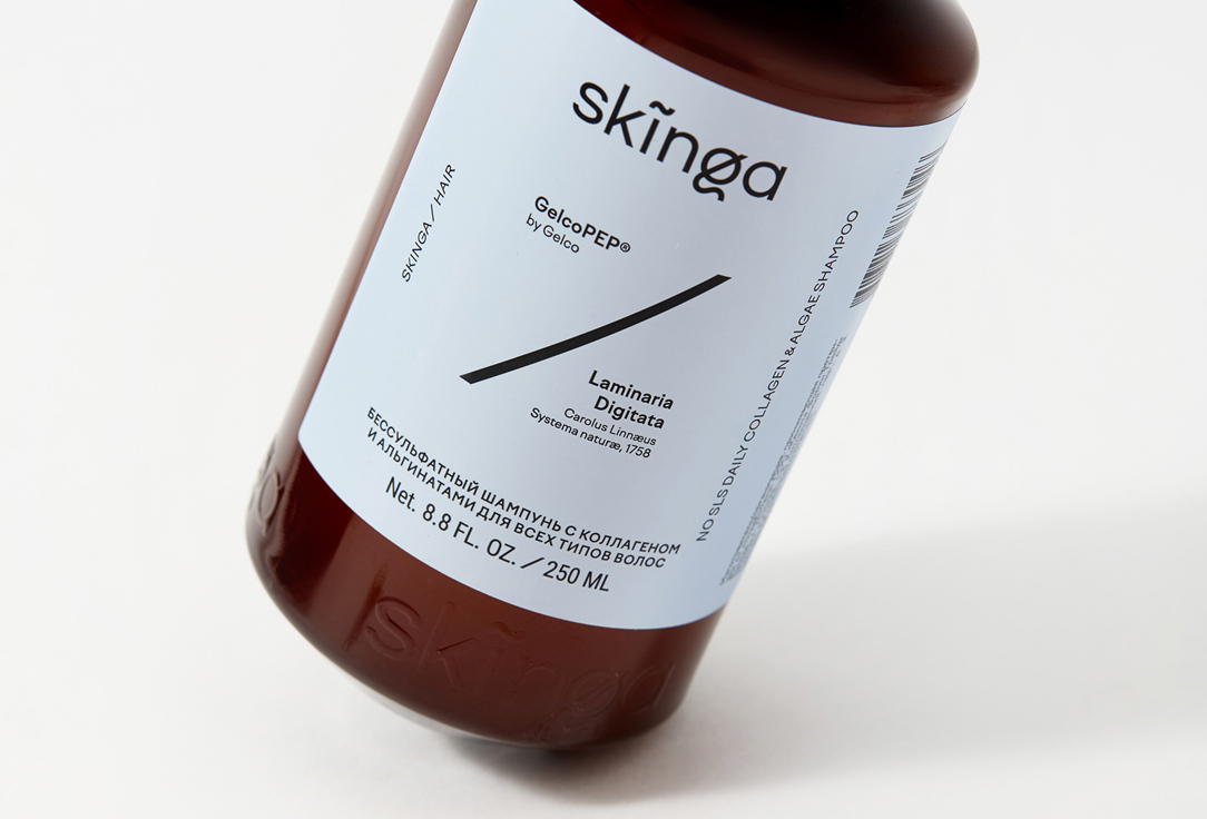 Бессульфатный Шампунь для всех типов волос SKINGA No SLS Daily Collagen & Algae  