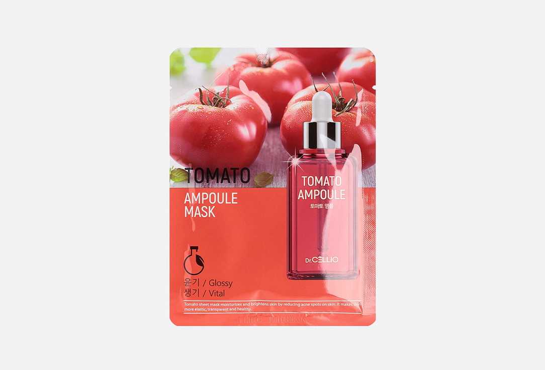 

Маска для лица тканевая DR.CELLIO, TOMATO AMPOULE MASK 1 шт