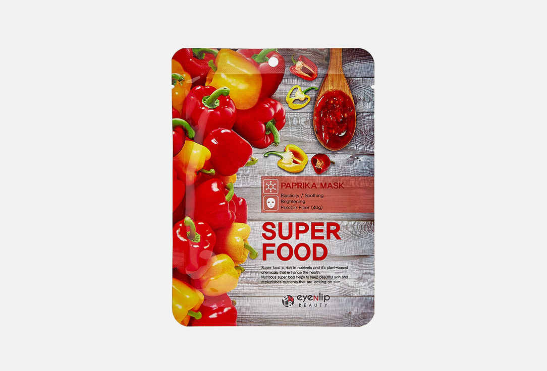 Маска для лица EYENLIP Super food Paprika 1 шт маска на тканевой основе eyenlip super food peach mask 23мл