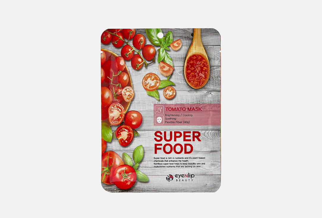 Маска для лица EYENLIP SUPER FOOD TOMATO 1 шт eyenlip комплект 10 шт маски салфетки super food