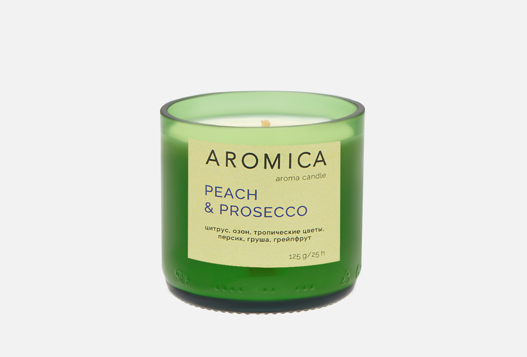 Свеча ароматическая в подсвечнике AROMICA Персик & Просекко 125 г