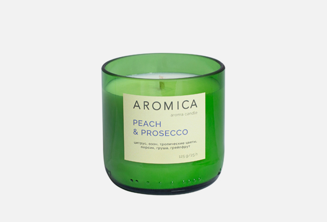 Свеча ароматическая в подсвечнике  AROMICA Peach Prosecco 
