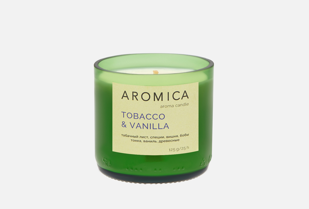 Свеча ароматическая в подсвечнике AROMICA Tobacco & Vanilla 125 г