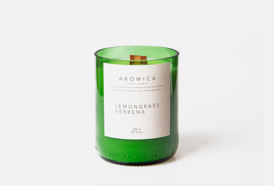 Свеча ароматическая в подсвечнике AROMICA Lemongrass & Verbena 200 г свеча ароматическая в подсвечнике aromica tonka 200 мл