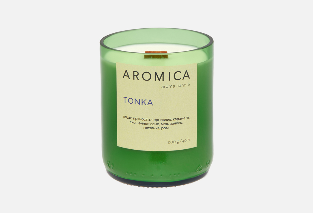 Изображение товара Ароматическая свеча Бобы Тонка AROMICA в подсвечнике