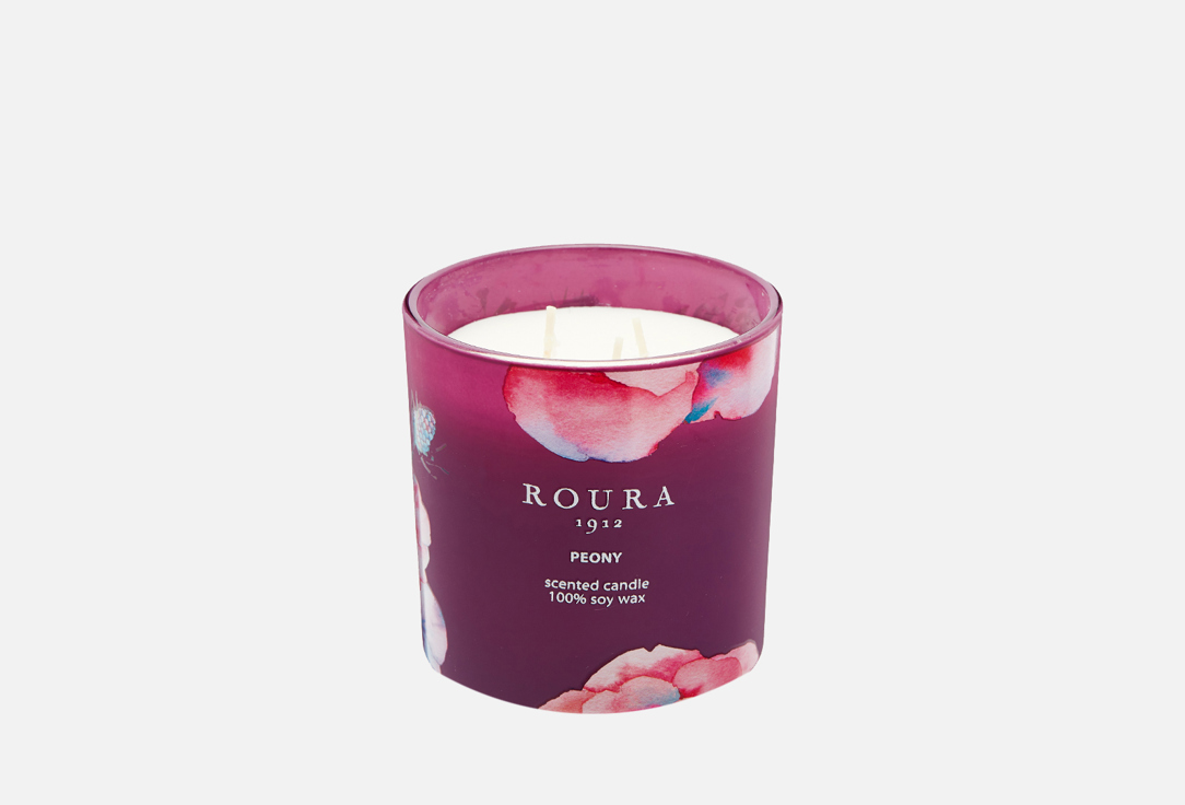 Парфюмированная свеча в стакане 3 фитиля  Roura Peony 