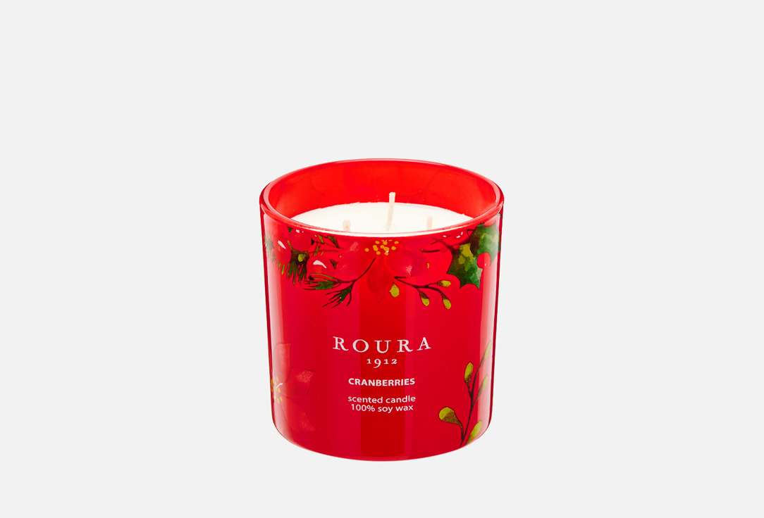 Парфюмированная свеча в стакане 3 фитиля  Roura Cranberries 