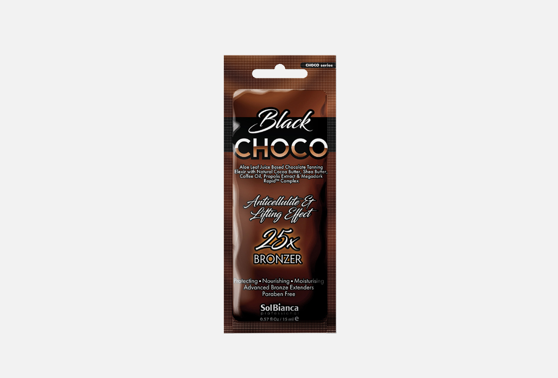 Крем для солярия  SolBianca Choco Black with cocoa butter, shea butter,coffee, propolis extract and bronzer 