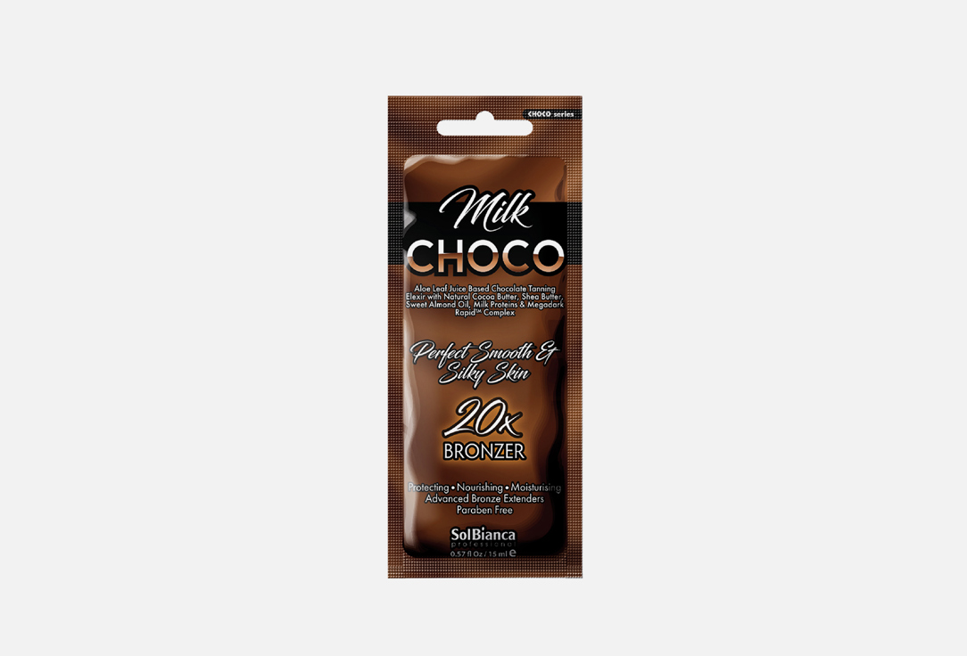 Крем для солярия  SolBianca Choco Milk with cocoa, shea and almond oils, milk proteins and bronzer 