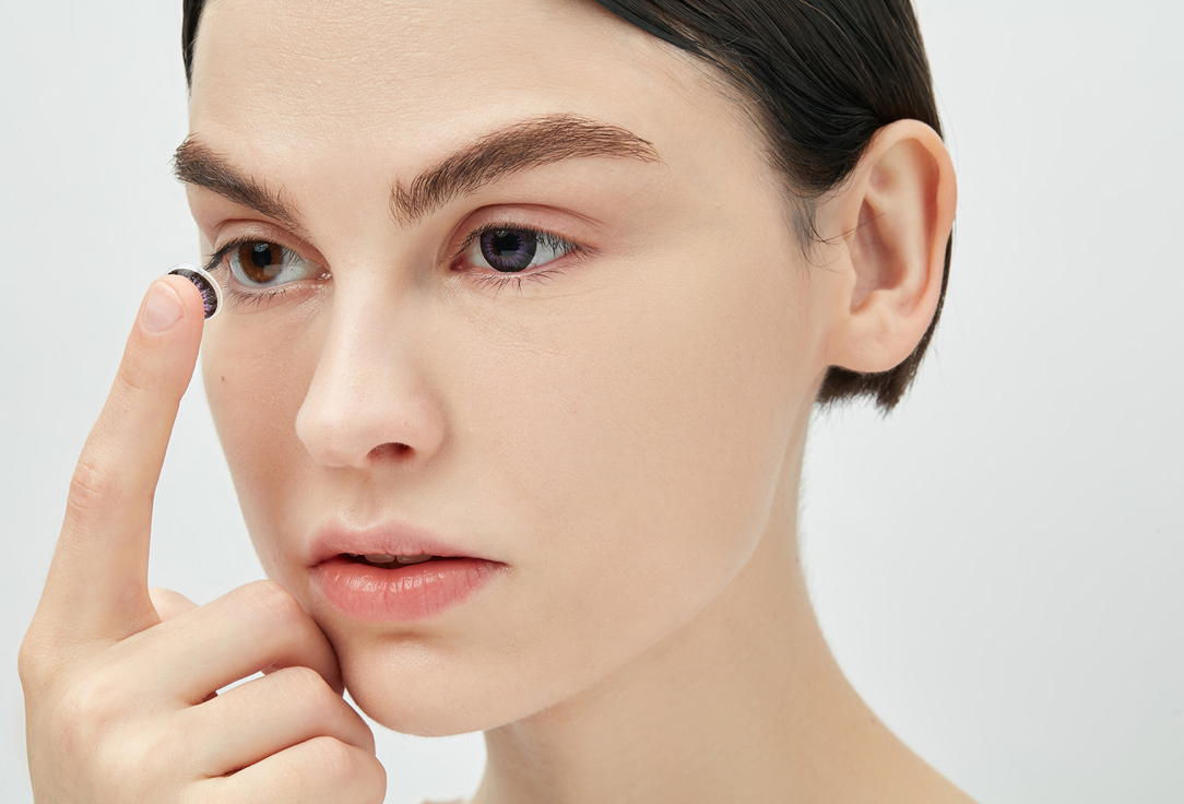 Изображение товара Цветные контактные линзы квартальные Adria Glamorous VIOLET, BC 8,6, DIA 14,5, 2 шт.