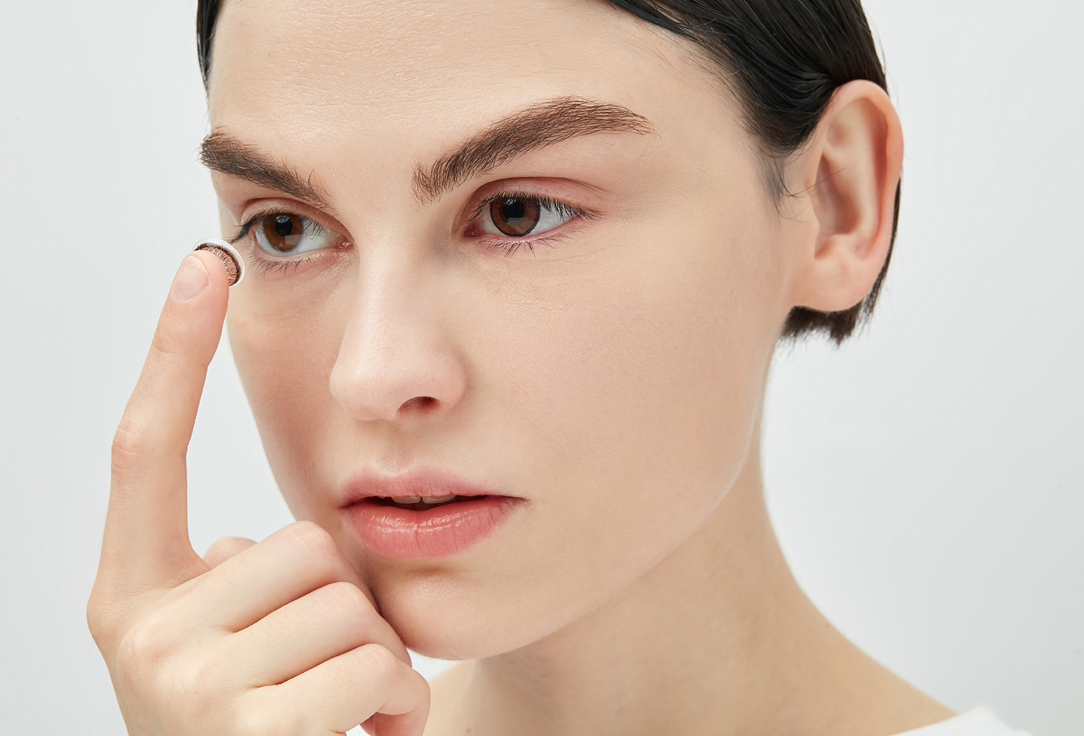 Изображение товара Цветные контактные линзы Adria Elegant BROWN трехмесячные гидрогель с УФ-защитой