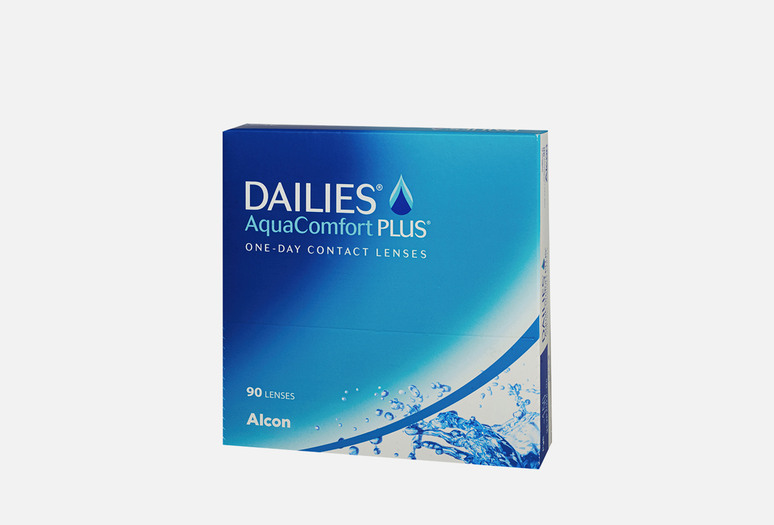 Контактные линзы однодневные 90шт Dailies AquaComfort Plus, BC 8,7; DIA 14; 90 шт. 