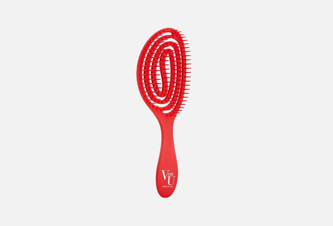 Расческа для волос VON U Spin Brush Red 1 шт цена и фото