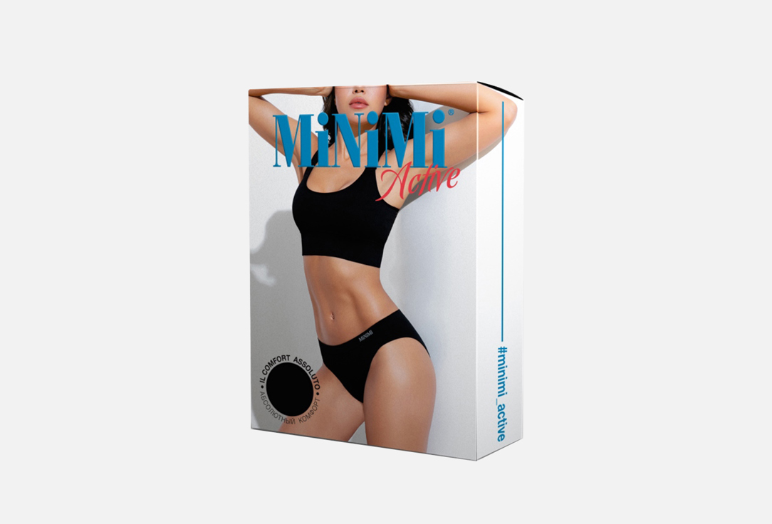 Изображение товара Женские трусы-стринги MiNiMi черные классическая посадка комфорт и стиль