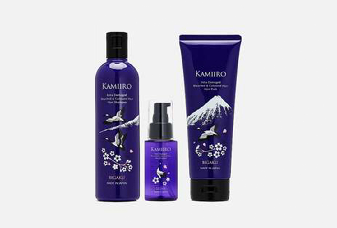 Набор шампунь, маска и эмульсия для осветленных волос BIGAKU Kamiiro Extra Damaged 