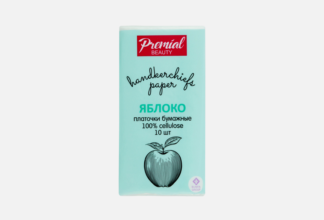 Бумажные платочки PREMIAL С ароматом зеленого яблока 10 шт