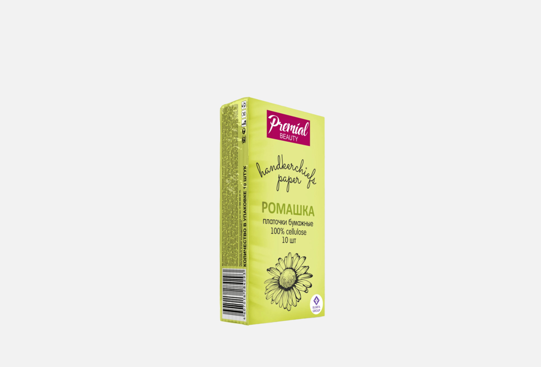 цена Бумажные платочки PREMIAL С ароматом ромашки 10 шт