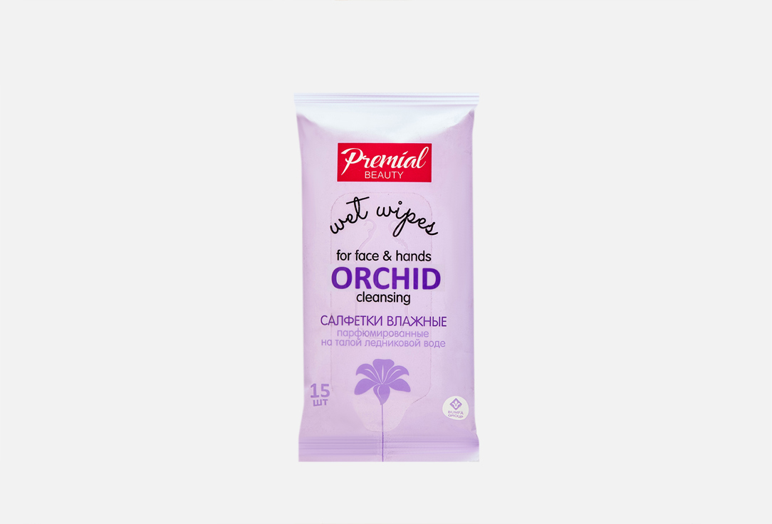 цена Салфетки PREMIAL PREMIAL la fleur Wet cleansing wipes aromatherapy, orchid 50 pieces 50 шт