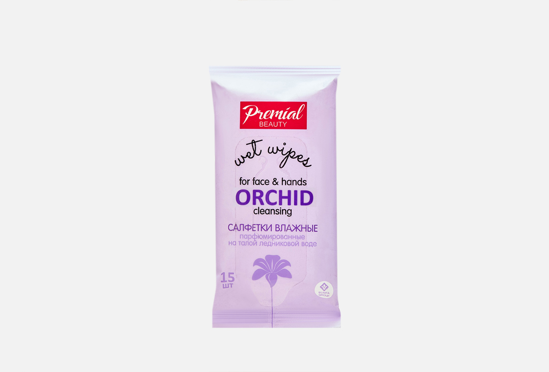 Салфетки Premial PREMIAL la fleur Wet cleansing wipes aromatherapy, orchid 50 pieces 