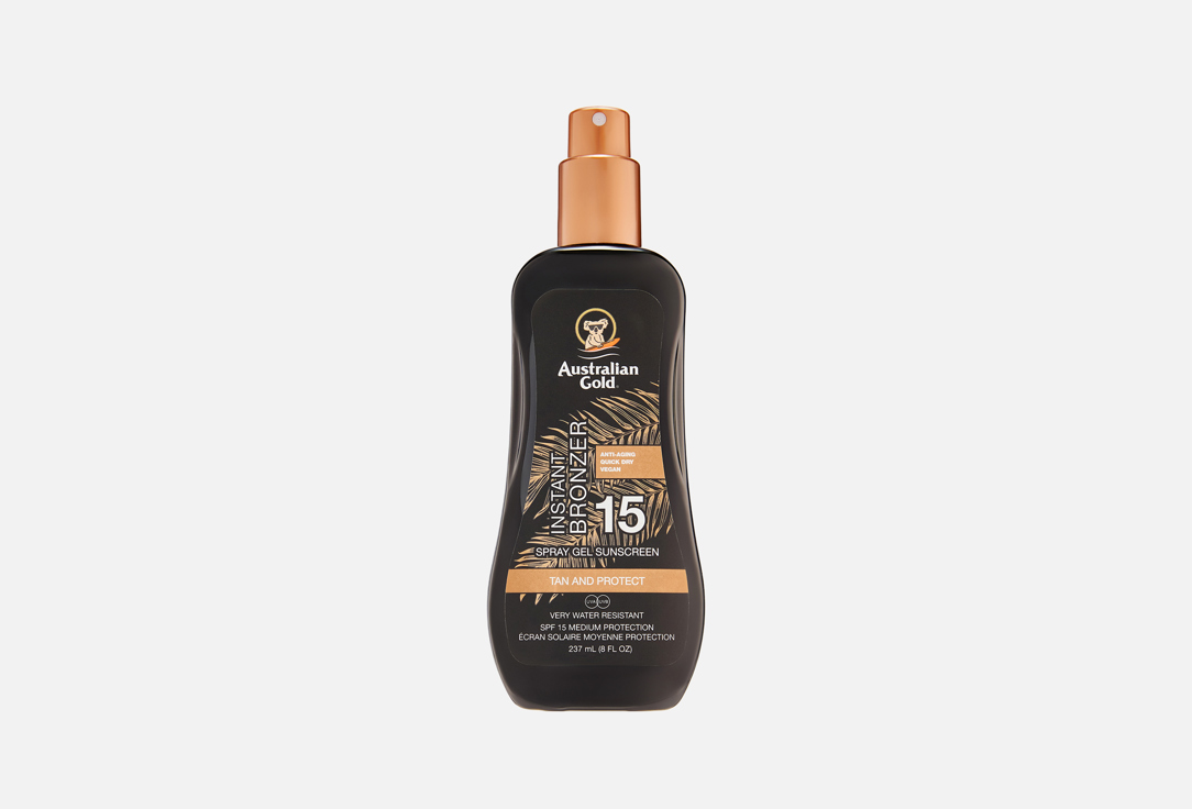 Изображение товара Солнцезащитный спрей-гель для тела SPF 15 Australian Gold Spray Gel With Bronzer