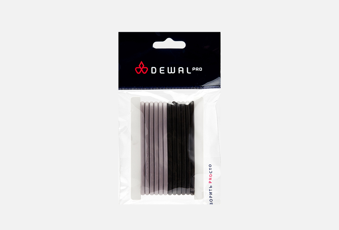 резинки для волос dewal beauty силиконовые dbr2 12 шт Резинки для волос DEWAL COSMETICS Черный, серый 12 шт