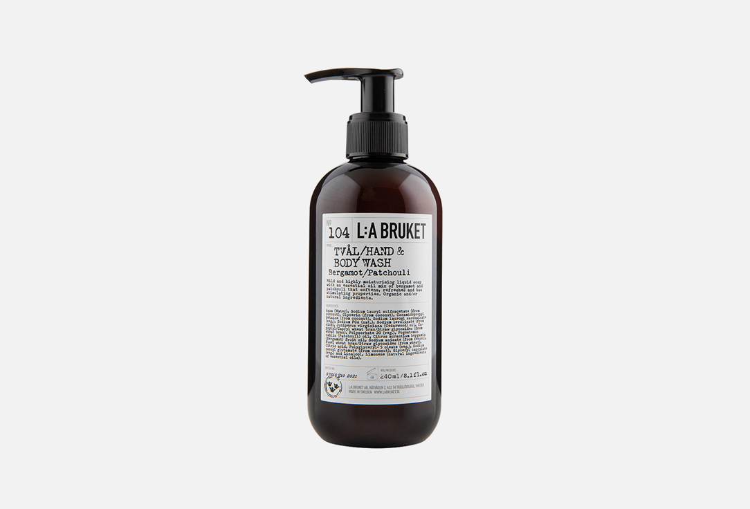 Жидкое мыло для тела и рук L:A BRUKET № 104 Bergamot, Patchouli Hand & Body Wash 
