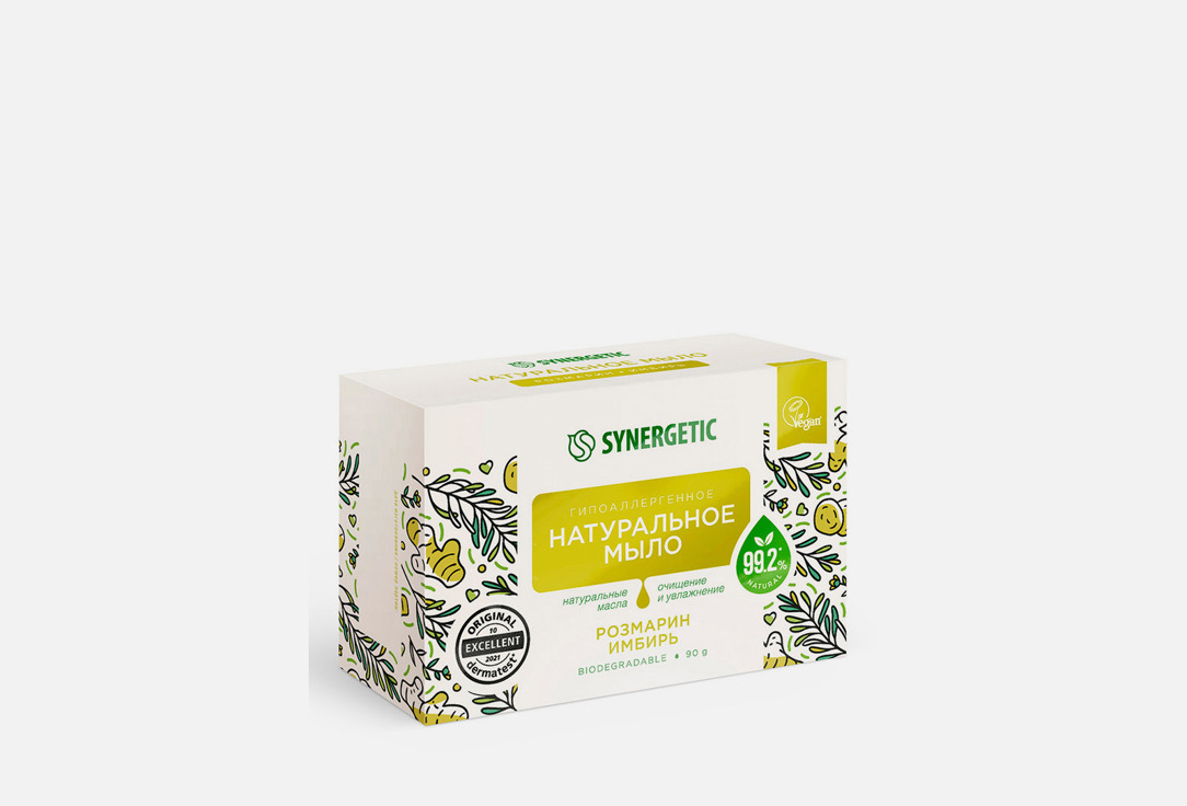 

Натуральное туалетное мыло SYNERGETIC, Розмарин и имбирь 90 г