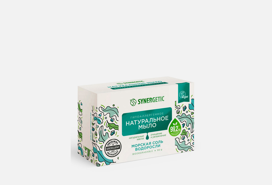 

Натуральное туалетное мыло SYNERGETIC, Морская соль и водоросли 90 г