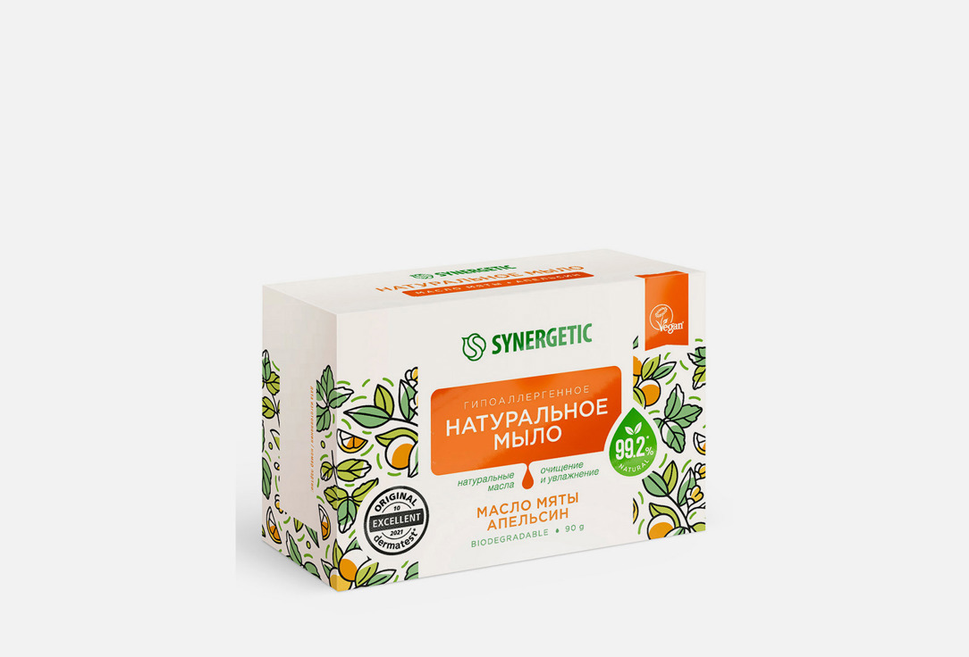 Изображение товара Натуральное туалетное мыло Synergetic масло мяты и апельсин