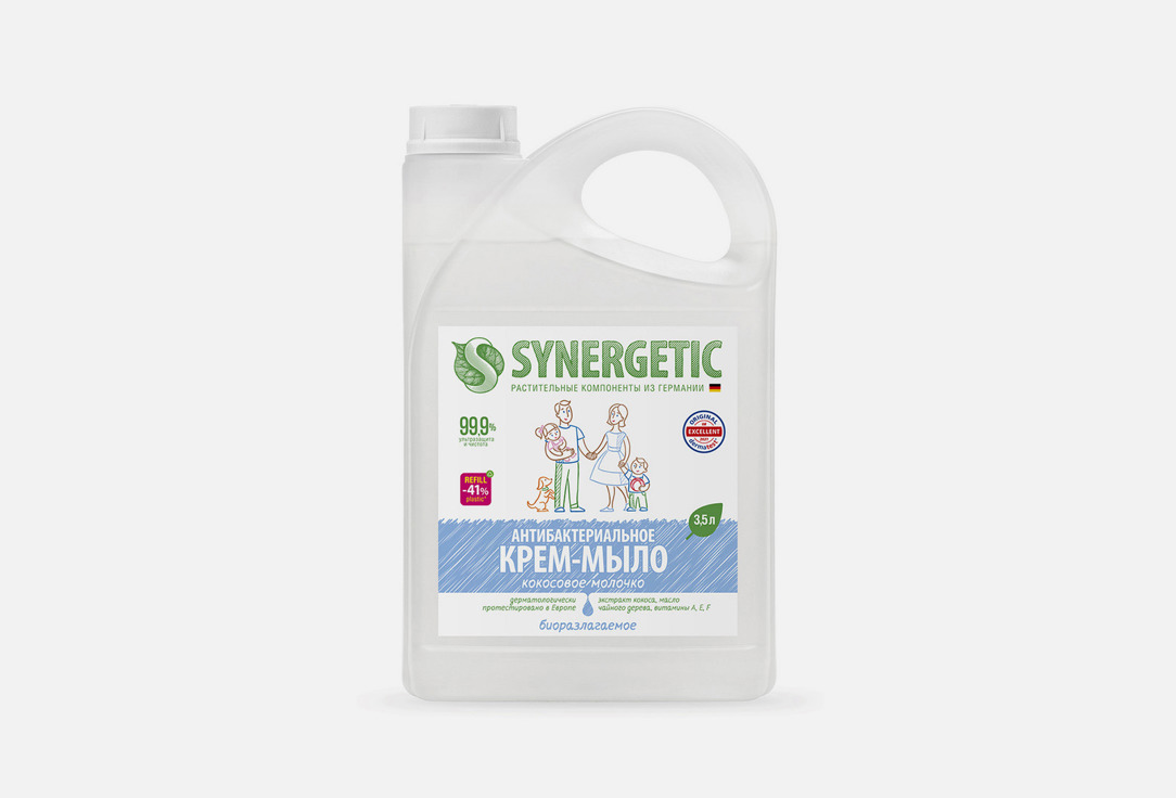 

Жидкое крем-мыло SYNERGETIC, Кокосовое молочко 3.5 л