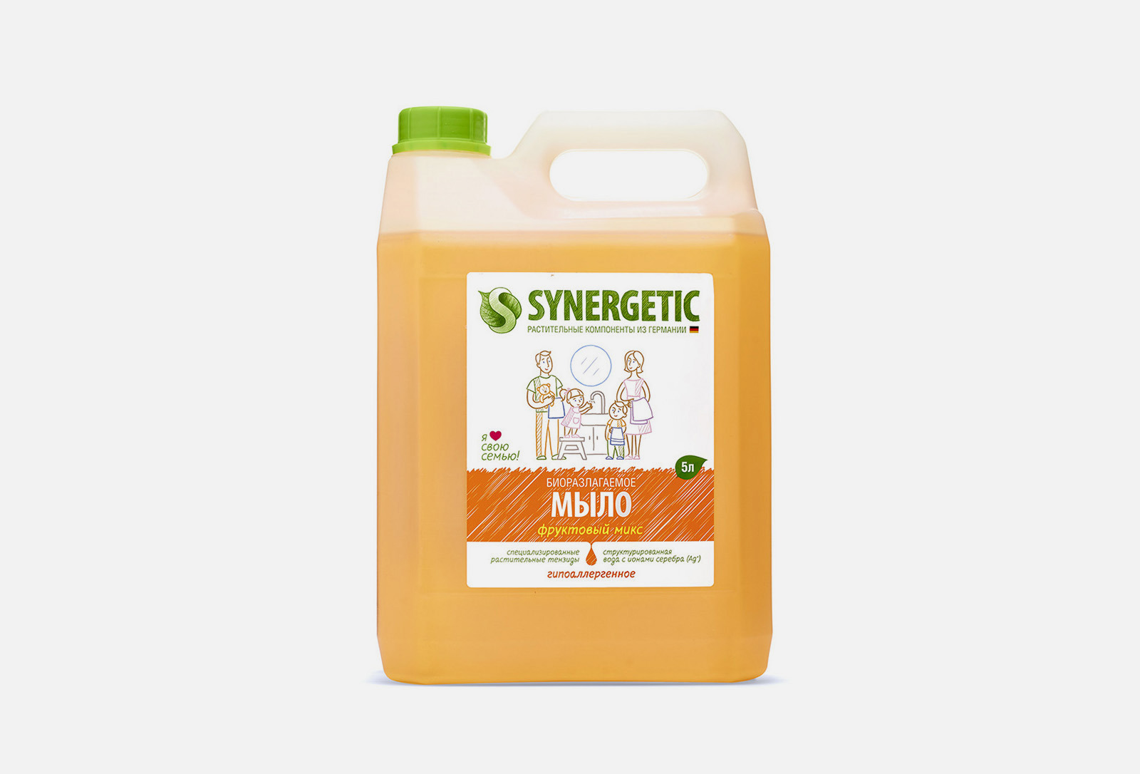 Synergetic Жидкое мыло Фруктовый микс 5 л — купить, цена в Москве