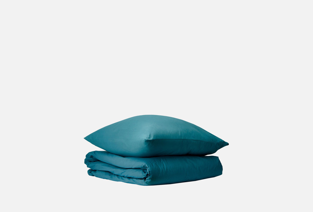 комплект постельного белья ikea kopparblad темно синий Комплект постельного белья URBAN FAMILY Темно-бирюзовый, евро