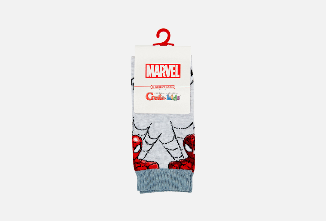 носки детские CONTE-KIDS Spiderman, светло серый 1 шт носки детские conte kids spiderman светло серый 24 26 размер