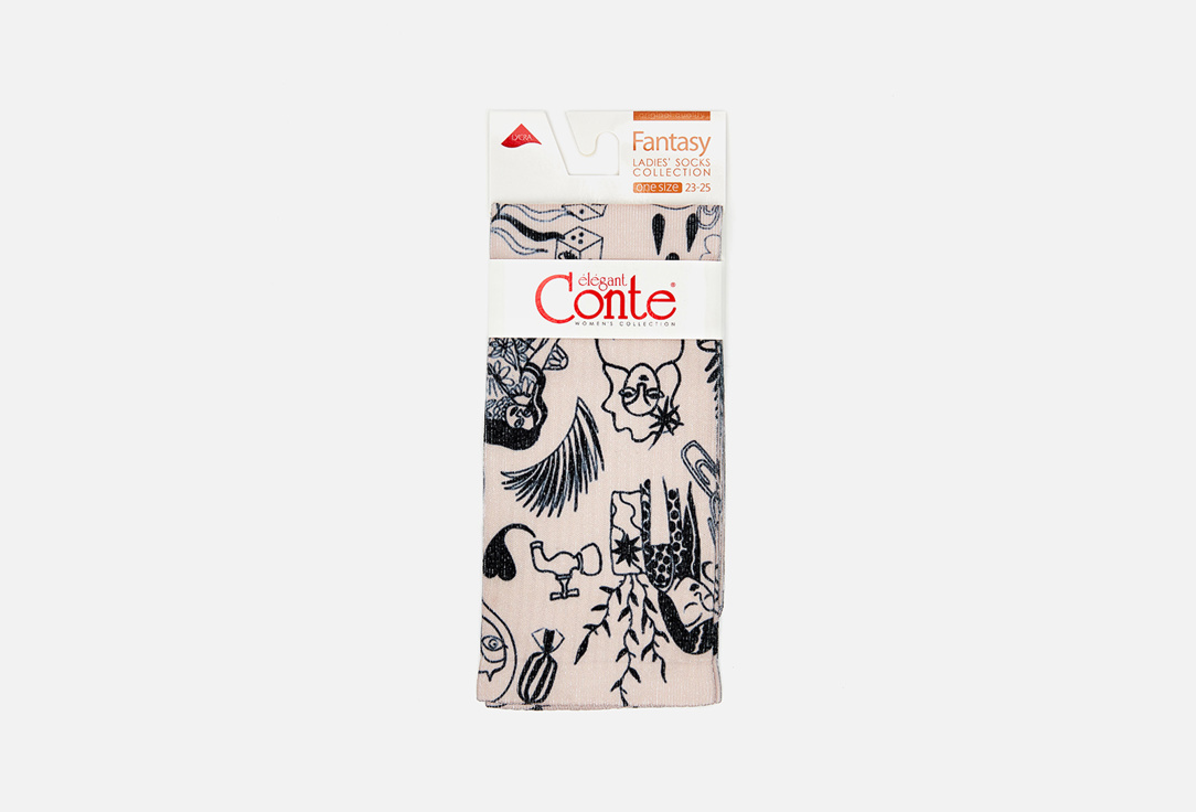 Носки CONTE ELEGANT Fantasy, бежевый женские носки conte elegant средние капроновые 20 den размер 23 25 бежевый
