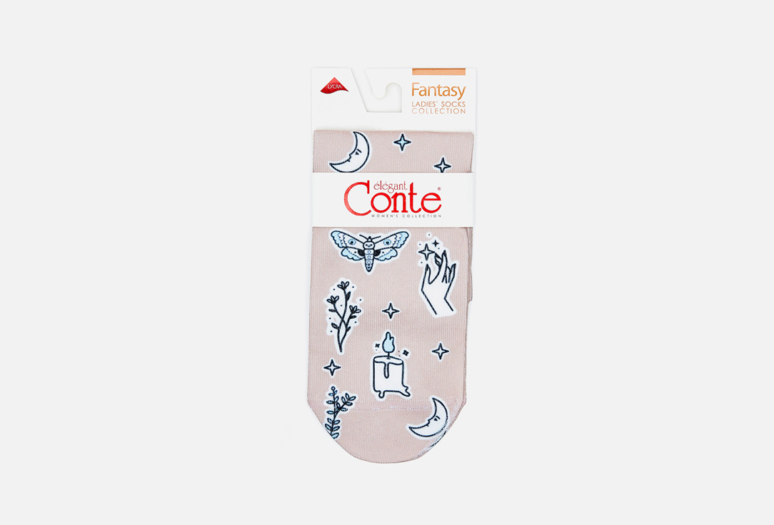 Носки CONTE ELEGANT Fantasy, бежевый женские носки conte elegant средние капроновые 20 den размер 23 25 бежевый