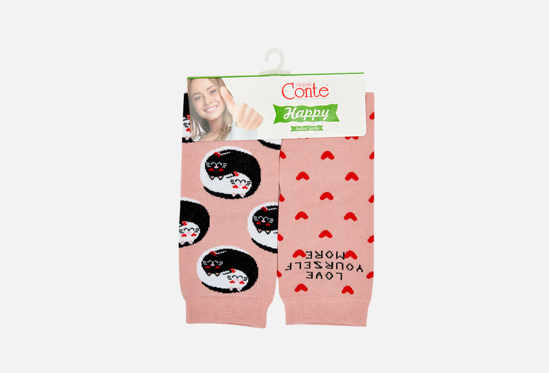 

Носки CONTE ELEGANT, Розовый, Happy, пепельно-розовый 36-39 мл