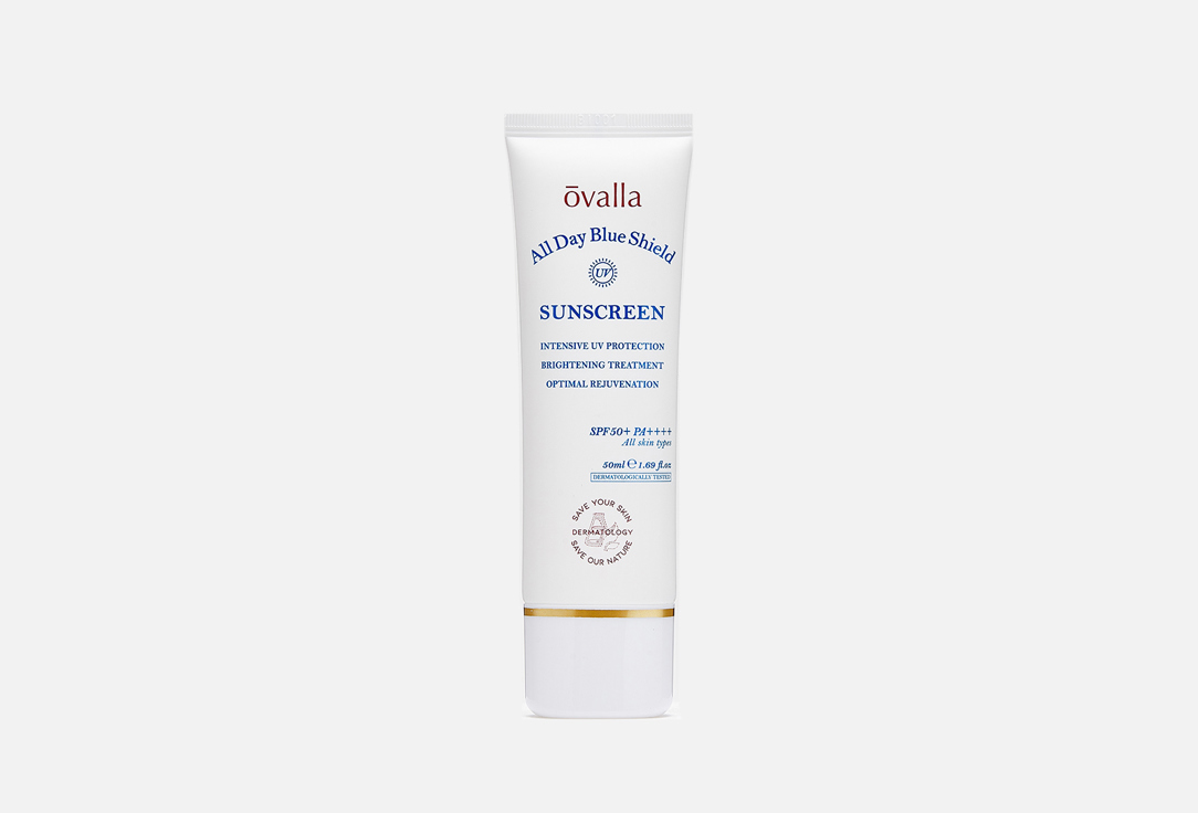 

Солнцезащитный крем для лица SPF 50+/PA++++ OVALLA, All Day Blue Shield SUNSCREEN 50 мл