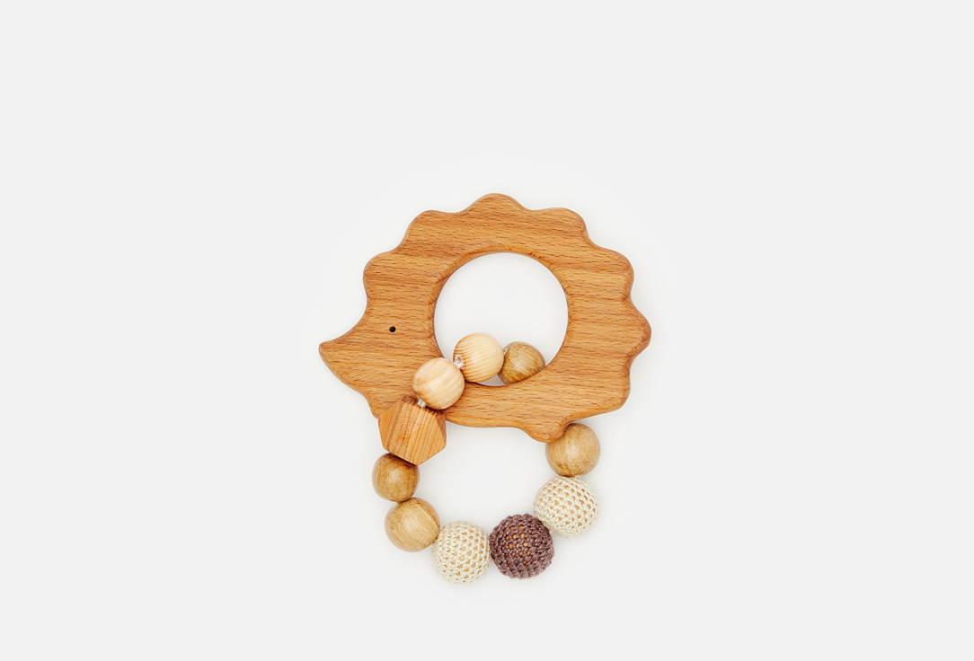 Игрушка из хлопка и дерева OREGANO MAMA Ежик в коричневом 1 шт