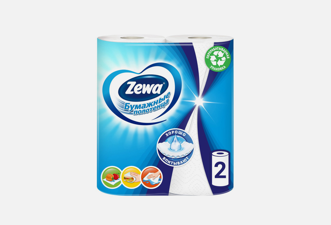 Бумажные полотенца ZEWA 2 шт. 2 шт бумажные полотенца zewa 75 шт zewa 4596616