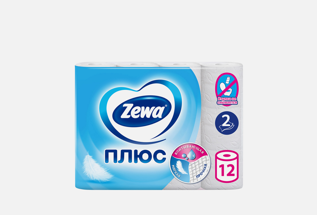 Изображение товара Туалетная бумага неароматизированная Zewa Plus