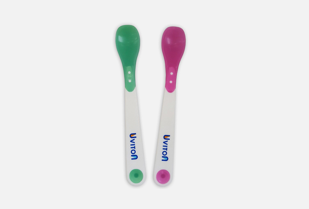 Изображение товара Набор термоложечек Uviton розовый и зеленый безопасные для малышей
