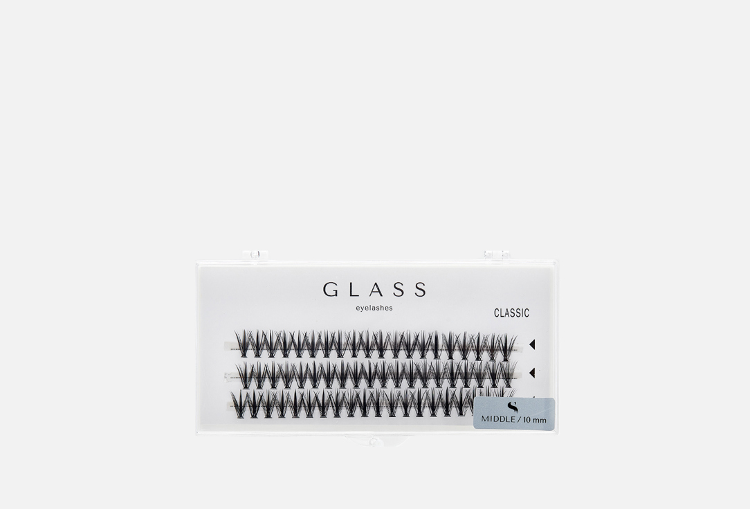Изображение товара Пучковые ресницы 20D 10 мм GLASS EYELASHES CLASSIC curl C MIDDLE для выразительного взгляда