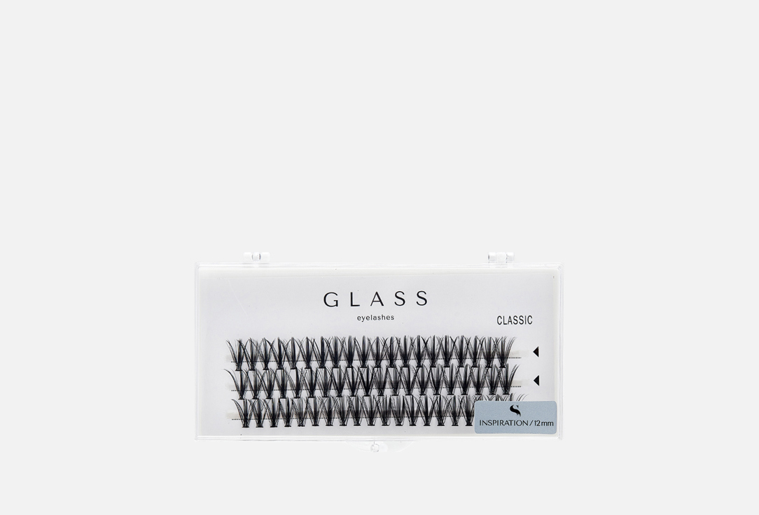 

Пучковые ресницы 20D 12 мм GLASS EYELASHES, Черный, «CLASSIC» curl С INSPIRATION 60 шт