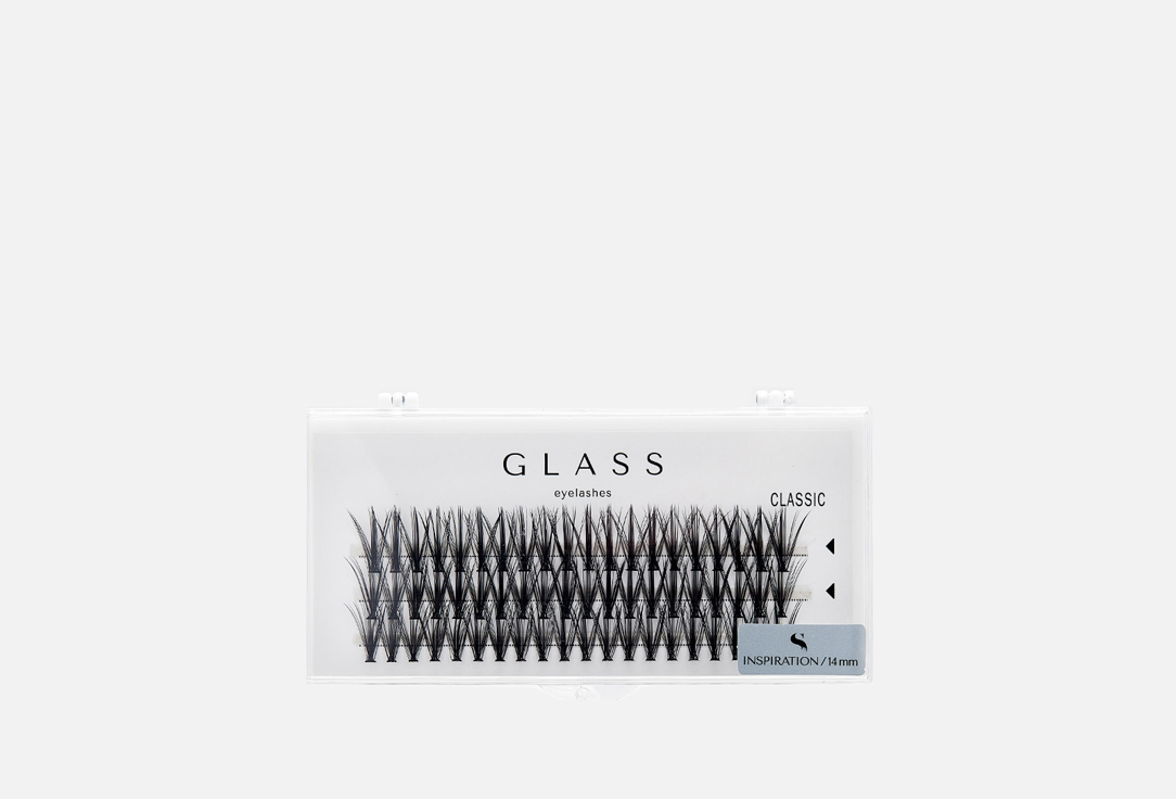 

Пучковые ресницы 20D 14 мм GLASS EYELASHES, Черный, «CLASSIC» curl С INSPIRATION 60 шт